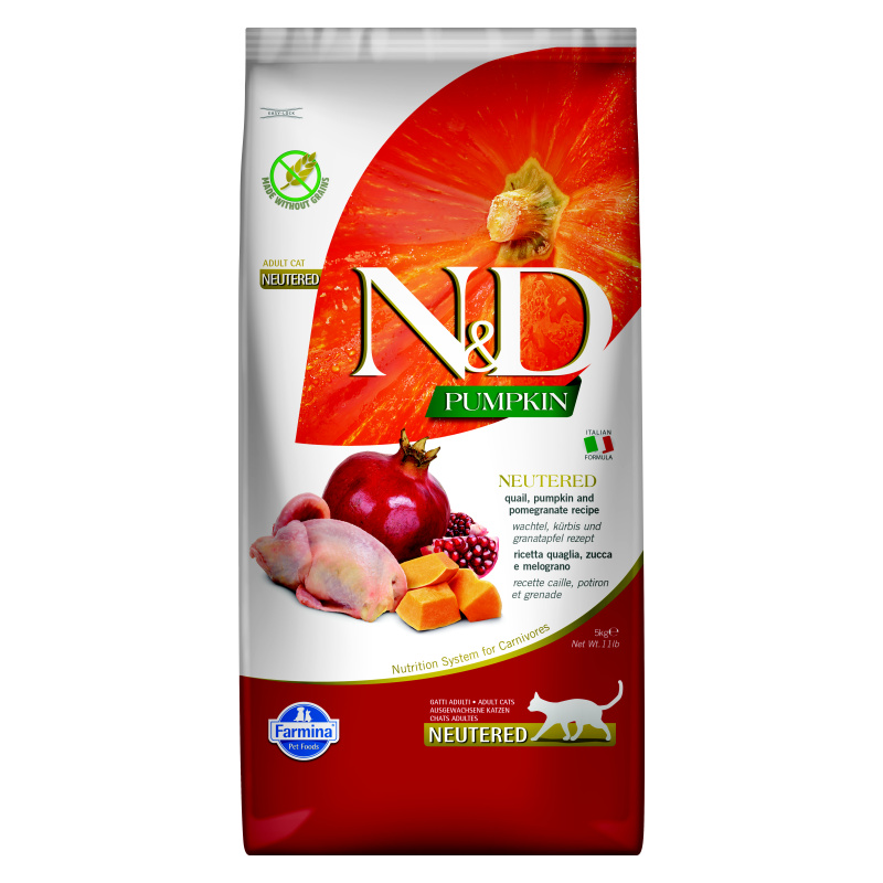 N&D GF Pumpkin CAT NEUTERED Quail & Pomegranate 300g