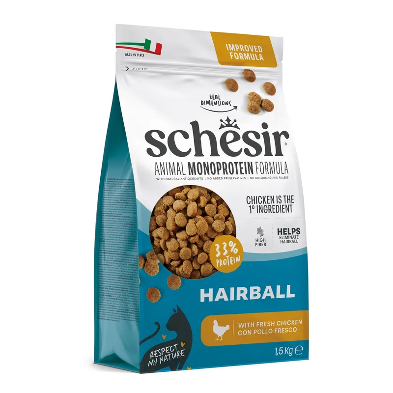 Schesir Cat Monoprotein Hairball kuřecí 1,5kg
