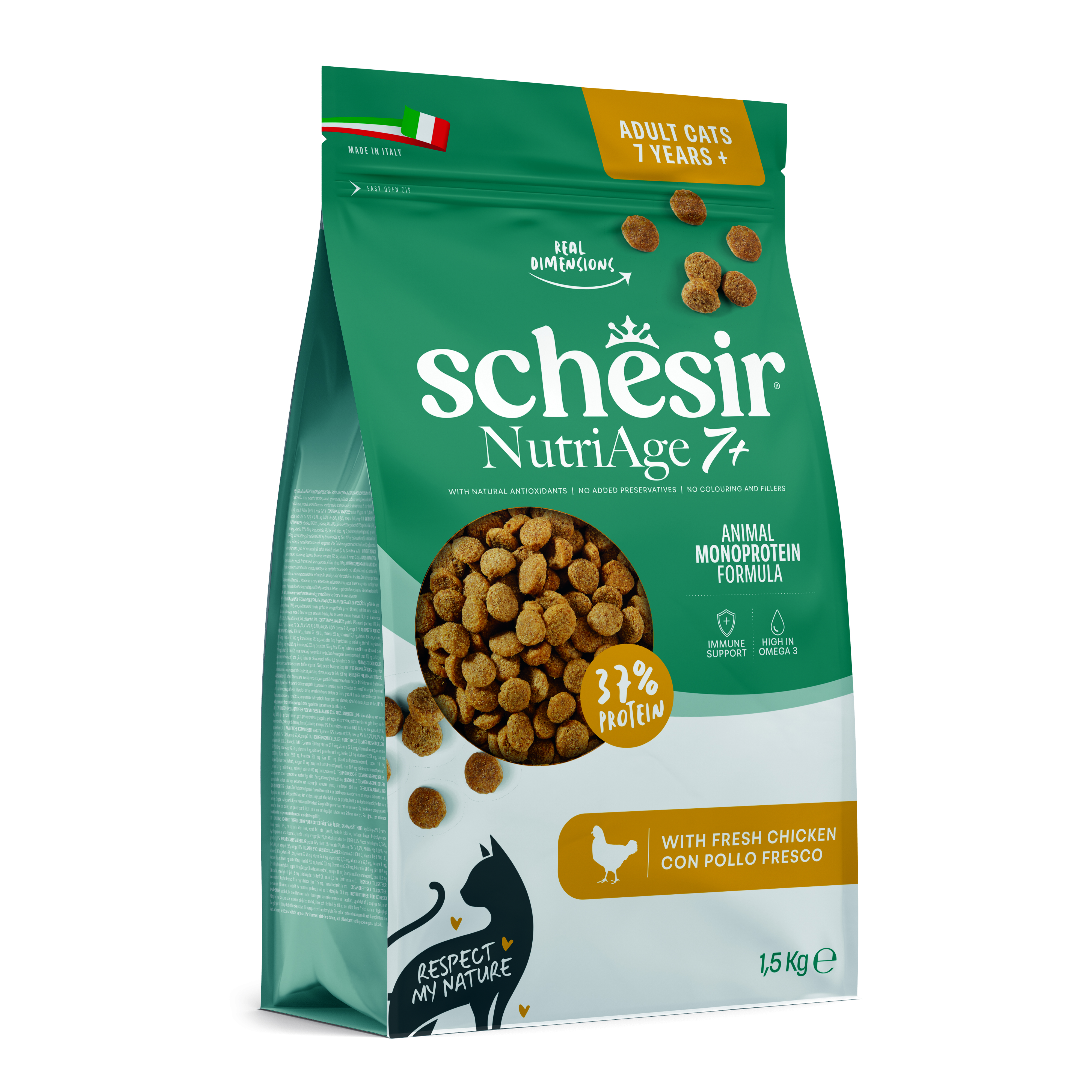 Schesir Cat Monoprotein NutriAge 7+ kuře 1,5kg