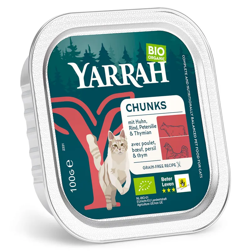 Yarrah Bio kousky v omáčce 100g kuře s hovězím