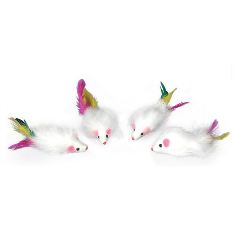 Myška bílá s peříčky