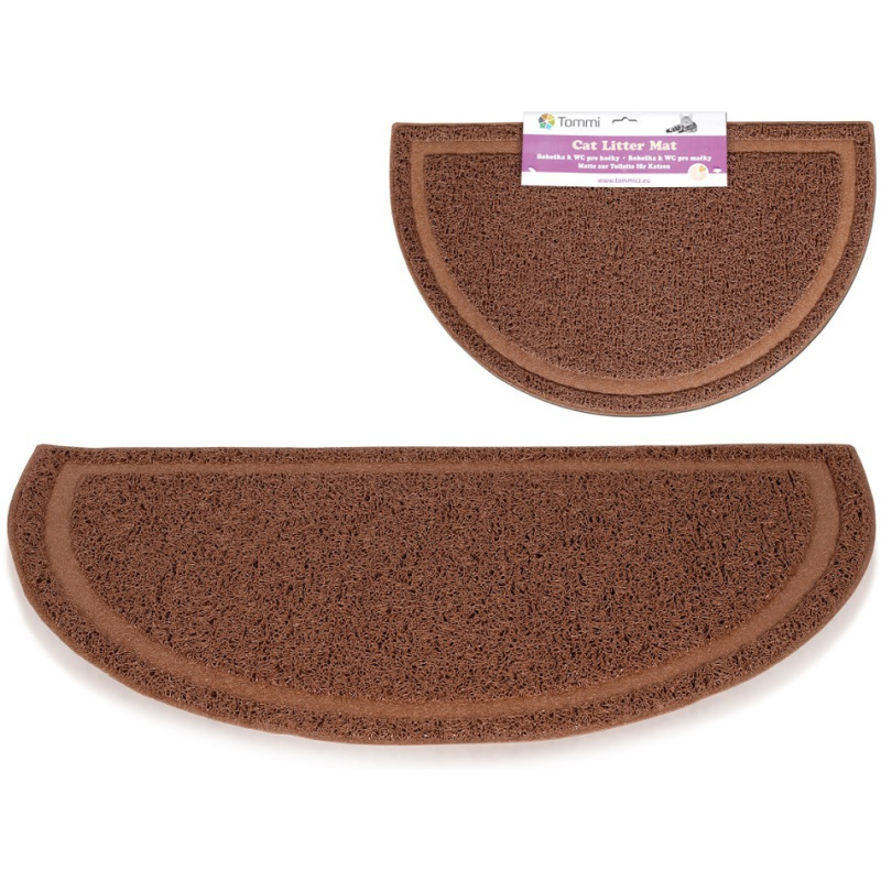 Velká půlkruhová PVC předložka k WC hnědá