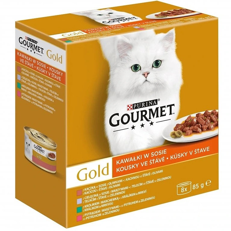 GOURMET GOLD 8x85g kousky v omáčce se zeleninou