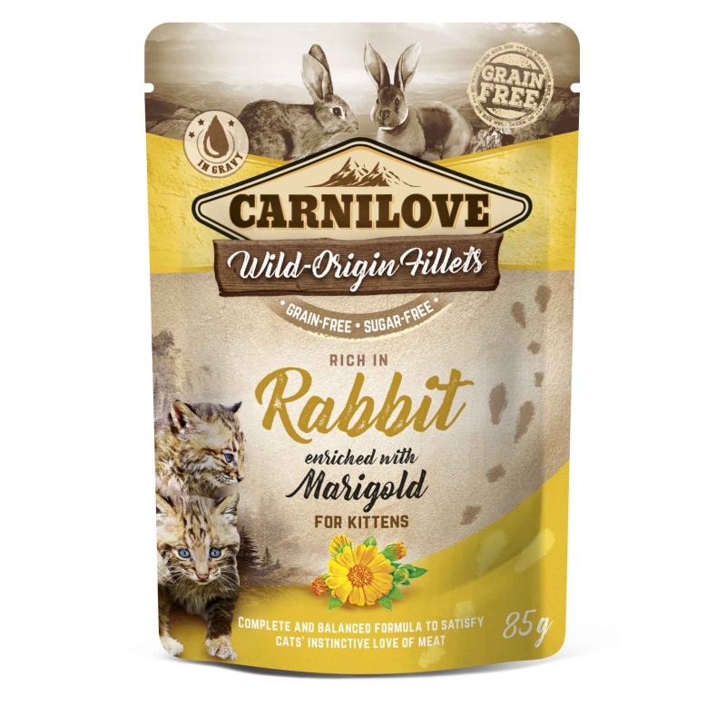 Carnilove Cat Pouch Kitten Rabbit & Marigold 85g