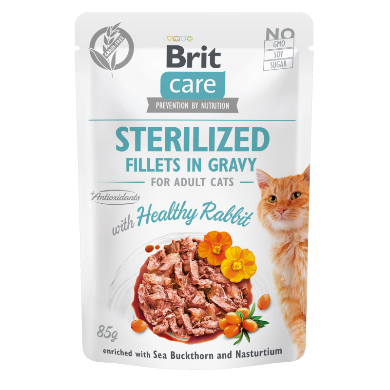 BRIT CARE Cat Fillets Gravy Sterilised Healthy Rabbit 85g