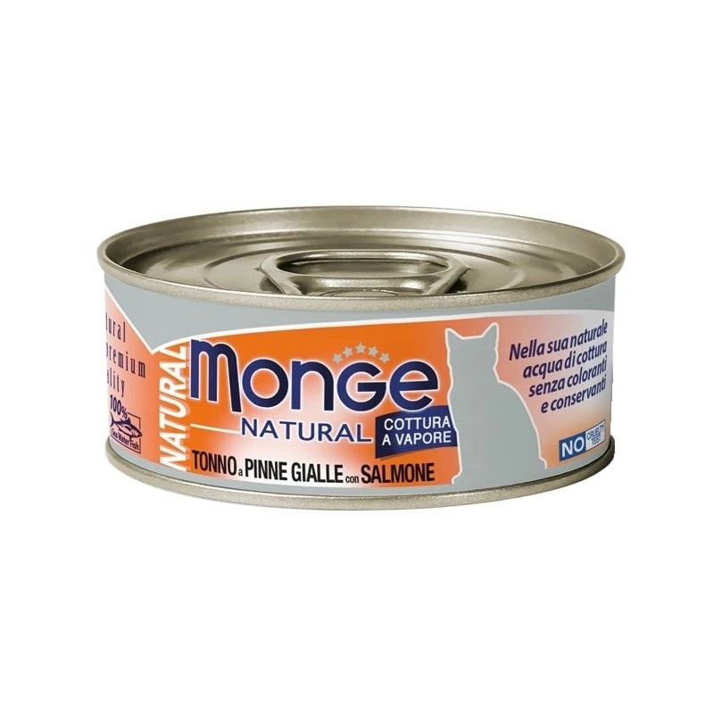 MONGE NATURAL tuňák, losos 80g