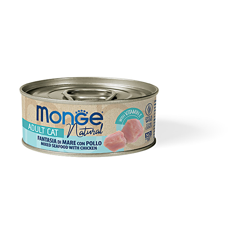 MONGE NATURAL mořské plody, kuře 80g