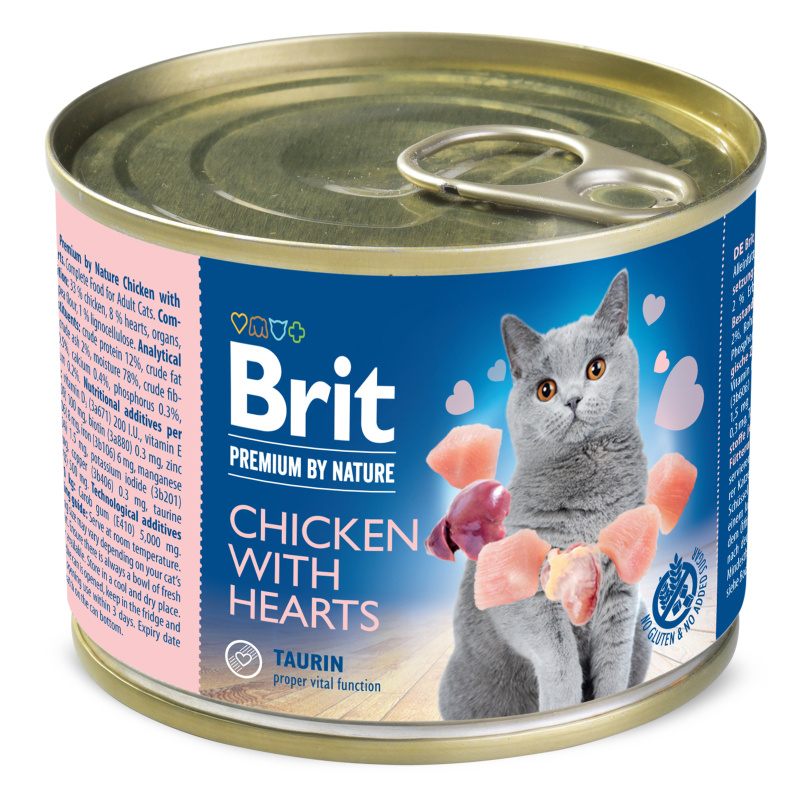 Brit Premium Cat by Nature Chicken & Hearts 200g