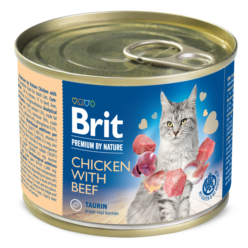Brit Premium Cat by Nature Chicken & Beef 200g