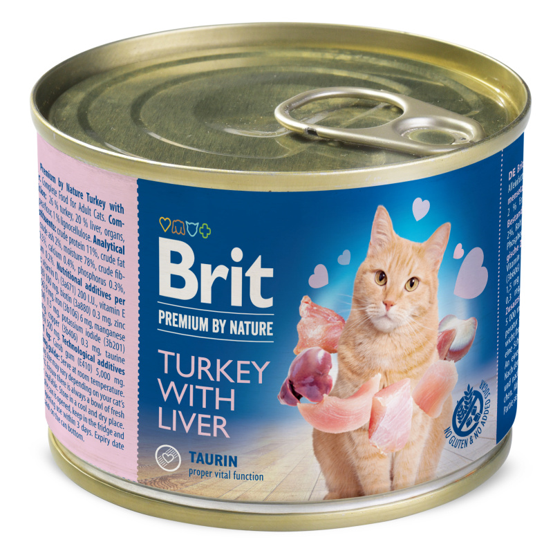 Brit Premium Cat by Nature Turkey & Liver 200g