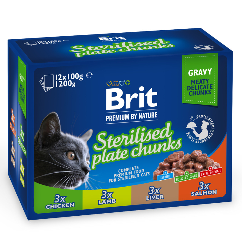 Brit Premium Cat Sterilised Plate 12x100g