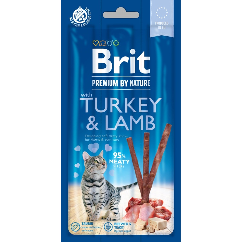 Brit Cat by Nature Sticks krůta & jehně 3ks