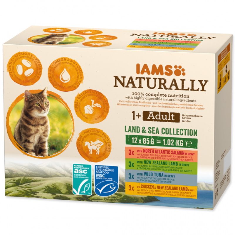 Iams Naturally Cat Land & Sea Collection 12x85g