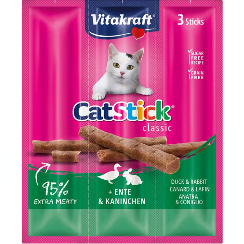 Cat Stick Mini králík+ kachna - 3ks