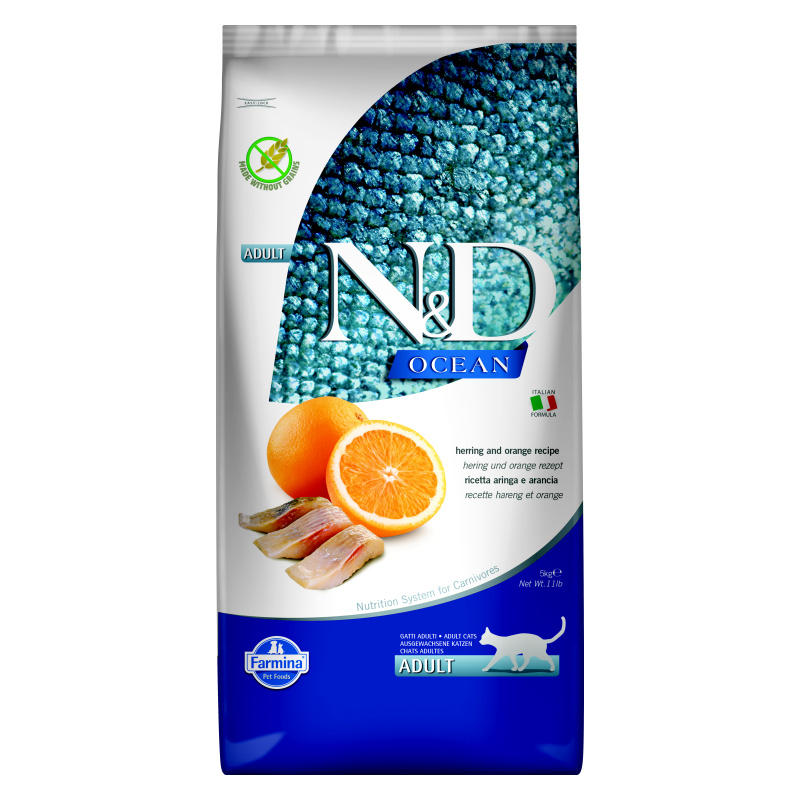 N&D GF OCEAN CAT Adult Herring & Orange 5kg