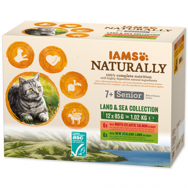 Iams Naturally Cat Senior 12x85g