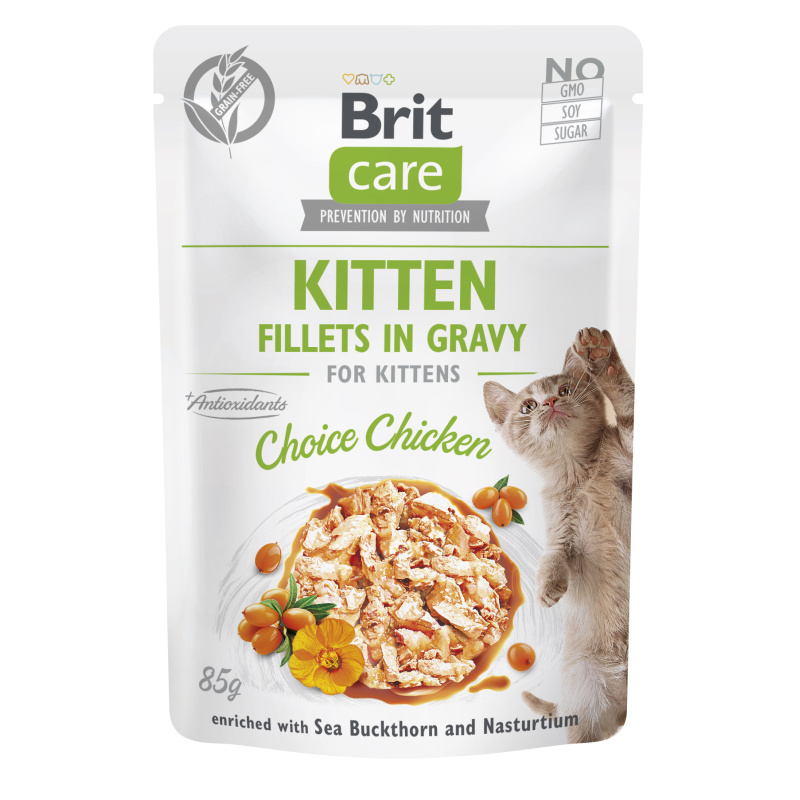 BRIT CARE Cat Fillets Gravy Kitten Choice Chicken 85g