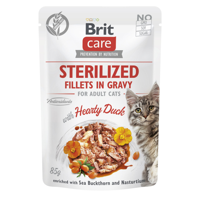 BRIT CARE Cat Fillets Gravy Sterilised Hearty Duck 85g