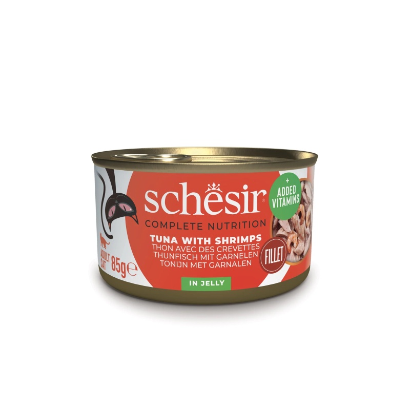 Schesir Cat Adult 85g tuňák s krevetami v želé