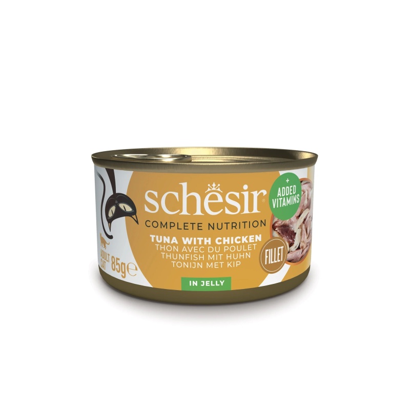 Schesir Cat Adult 85g tuňák a kuře v želé