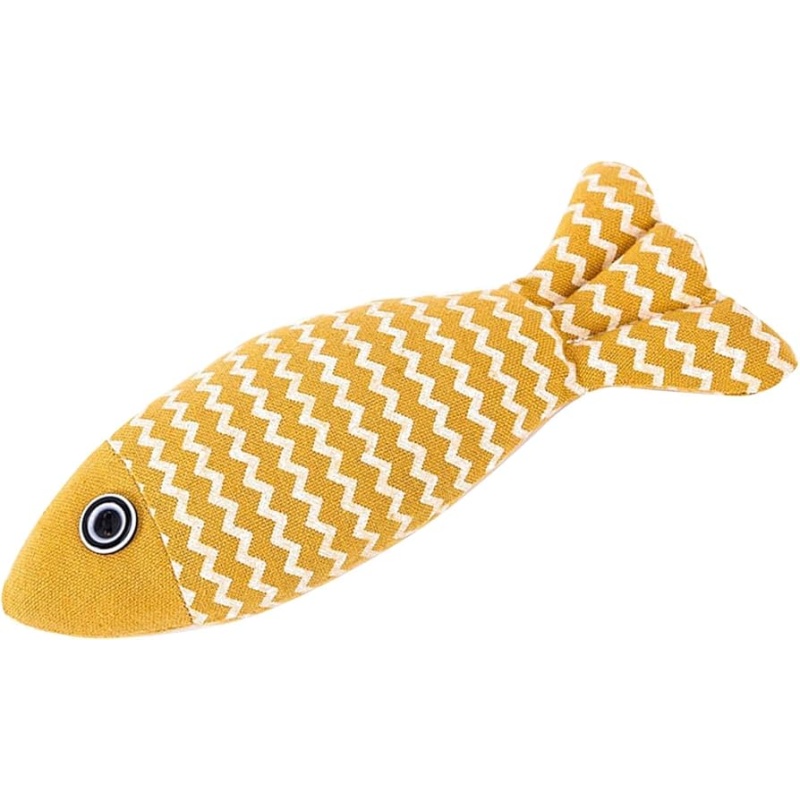 Žlutá rybička s catnipem 22cm