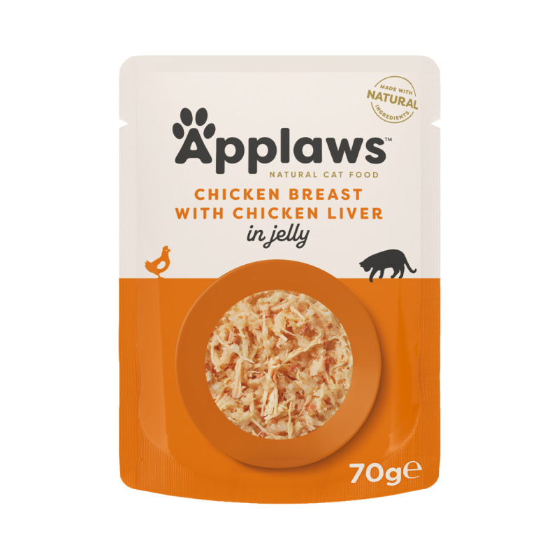 APPLAWS Cat Jelly kapsička 70g kuřecí prsa s játry
