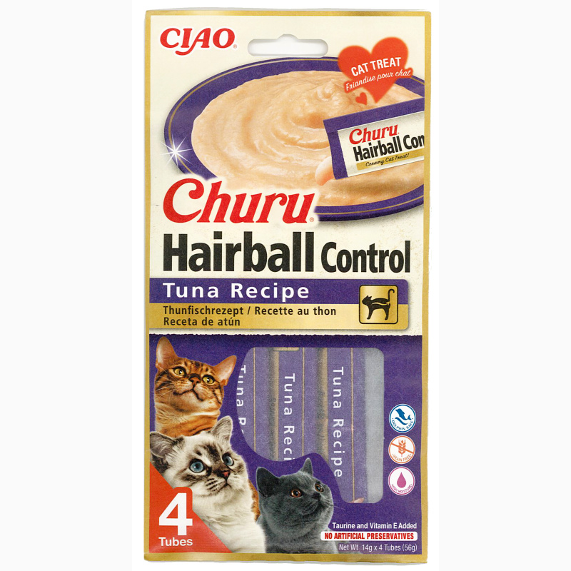Churu Cat Hairball Tuna Recipe 4x14g
