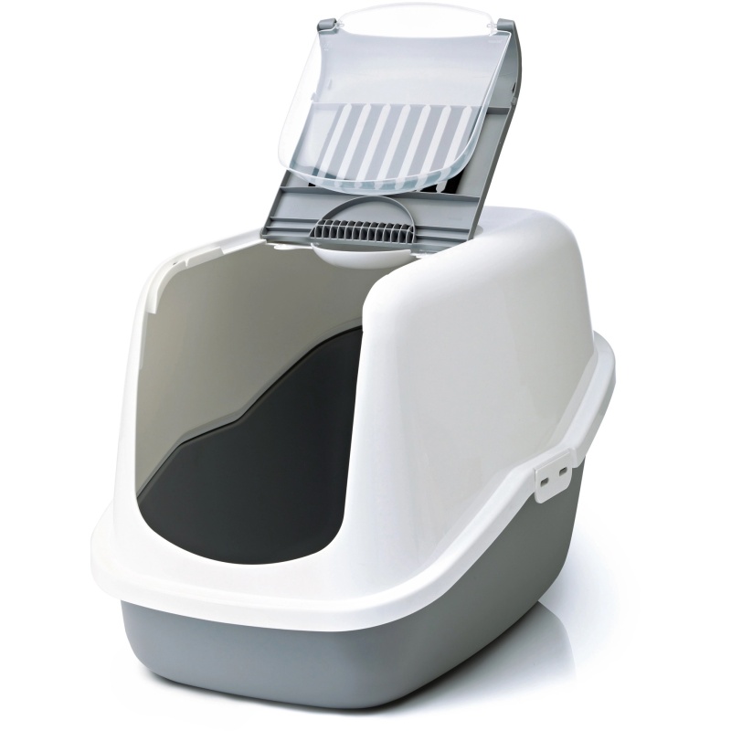 Krytá toaleta pro kočky Savic Nestor - šedá