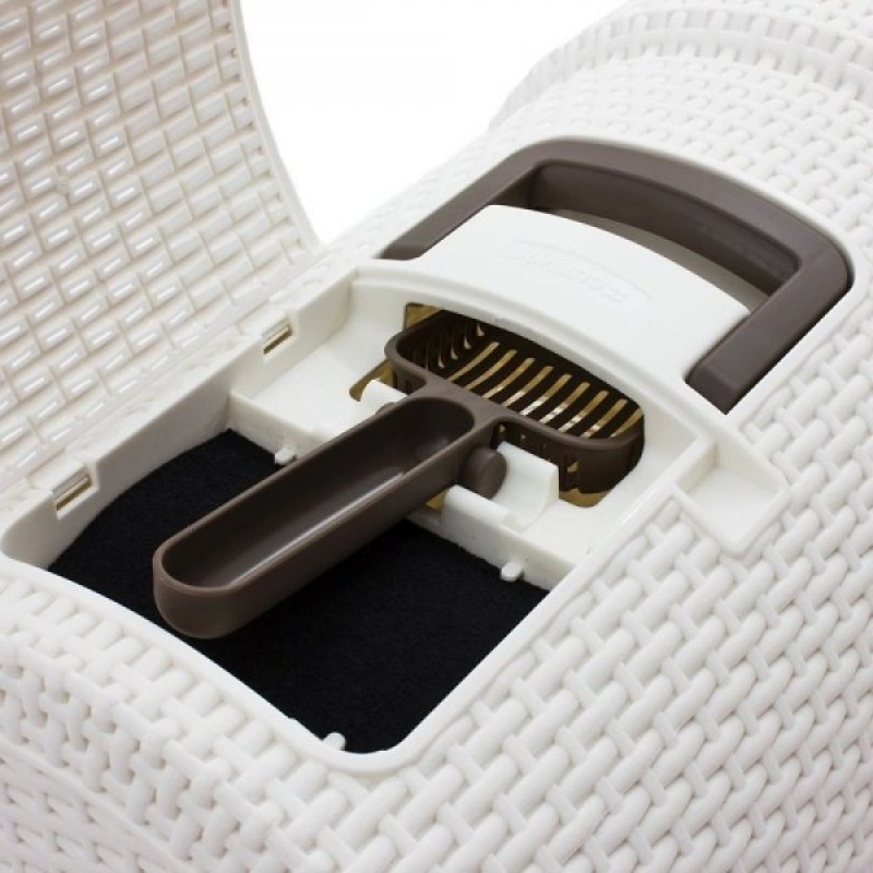 Toaleta pro kočky Curver Rattan vintage white